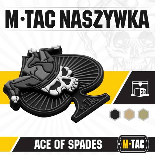 M-Tac - Naszywka Ace of Spades - PVC 3D - Czarny/Biały - 51108236