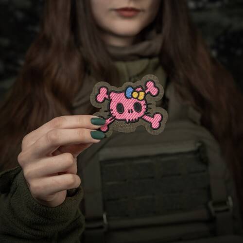 M-Tac - Naszywka Kitty Pink - Haft - Kokardka Żółto-Niebieska - Ranger Green - 51393023