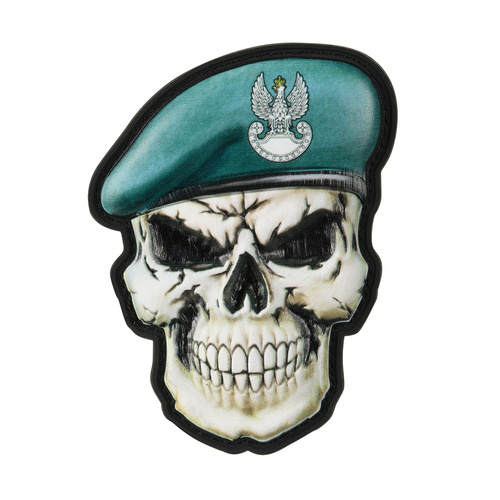 M-Tac - Naszywka Morale Patch - Czaszka w berecie - Polska Wojska Lądowe - Rzep - PVC 3D - 52338208