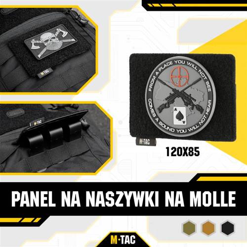 M-Tac - Panel MOLLE na naszywki - 120 x 85 mm - Czarny - 10121002