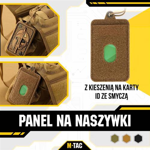 M-Tac - Panel na naszywki z kieszenią na karty ID ze smyczą - Coyote - 10118005