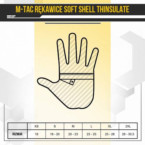 M-Tac - Rękawice taktyczne Soft Shell Thinsulate - Czarne - 90308002