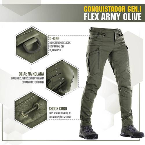 M-Tac - Spodnie taktyczne Conquistador Gen.I Flex - Ripstop - Army Olive - 20059062