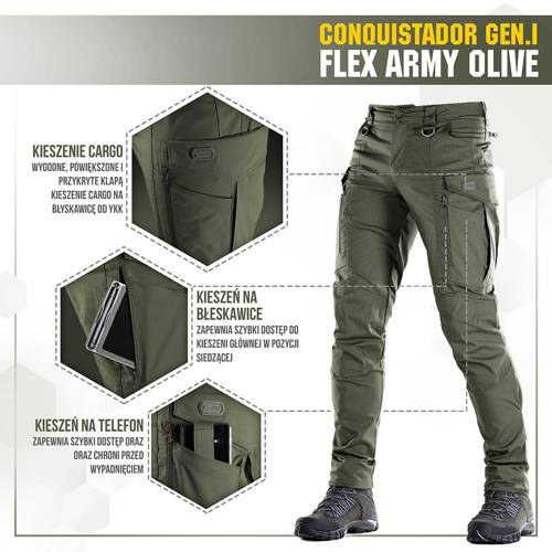 M-Tac - Spodnie taktyczne Conquistador Gen.I Flex - Ripstop - Army Olive - 20059062