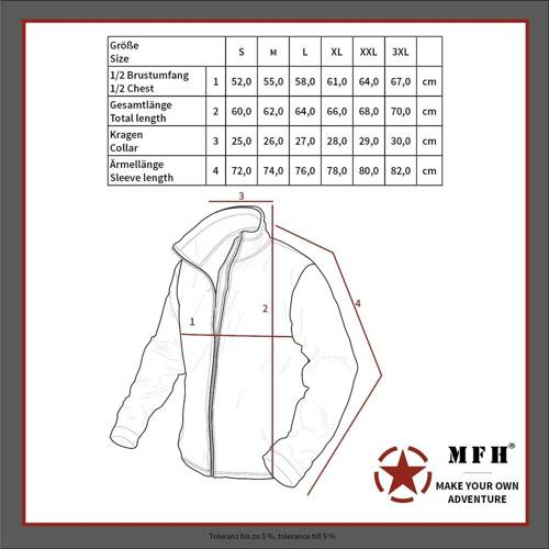 MFH - Bluza termoaktywna US Jacket Lining - Czarna - 03202A