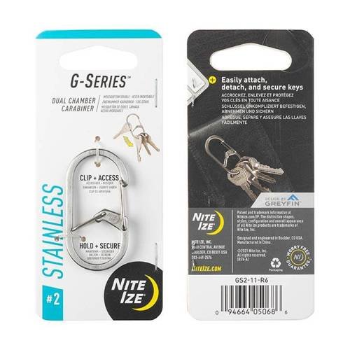 Nite Ize - G-Series Dual Chamber Carabiner #2 - Stainless Steel - GS2-